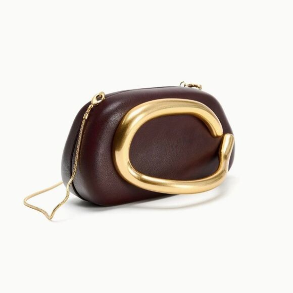 Gold and Burgundy Statement Clutch